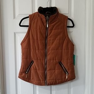 NWT Vest with fur trim